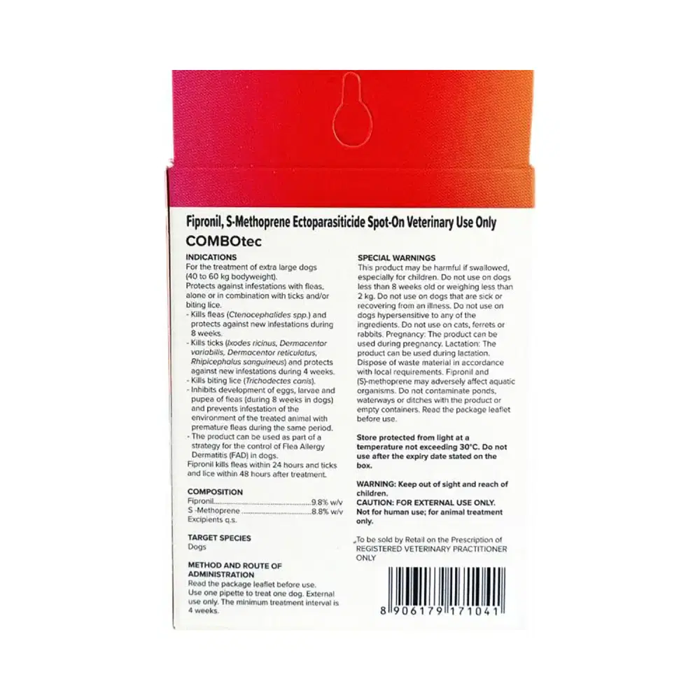 Beaphar Flea & Tick Spot On COMBOtec For Dogs 40-60kg Pet