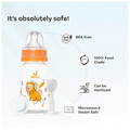 Mylo 2 In 1 BPA Free with Anti-Colic Nipple & Spoon Baby Feeding Bottle (125ml & 250 ml) Lion & Sky Blue thumbnail