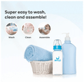 Mylo 2 In 1 BPA Free with Anti-Colic Nipple & Spoon Baby Feeding Bottle (125ml & 250 ml) Lion & Sky Blue thumbnail