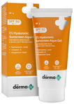 The Derma Co 1% Hyaluronic Sunscreen Aqua Gel with Vitamin E | Fragrance-Free SPF 50 PA++++