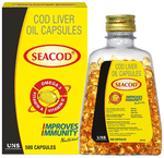 Seacod Cod Liver Oil Capsule 300mg with Omega 3, Vitamin A and D, for Kids and Adults