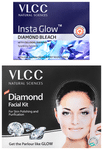 VLCC Combo Pack of Diamond Single Facial Kit (60gm) & Insta Glow Diamond Bleach (30gm)