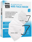 BIS Approved FFP2 N95 Mask White - Ear Loop, Premium Face Mask 6 Layers | by Tata 1mg 6 Layers