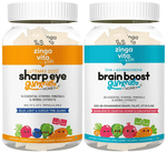 Zingavita Combo Pack of Sharp Eye Gummies with Honey for Kids Cranberry & Brain Boost Gummies with Honey for Kids Strawberry Lemon (30 Each)