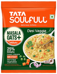 Tata Soulfull Masala Oats + with Millets Real Vegetables, 25% Millets, Non Sticky Desi Veggie