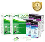 Virtual Combo Brand OneTouch Select Plus Test Strips (100 Strips ) with 100 OneTouch Ultrasoft Lancets | Blood Sugar Test Machine Testing Strips |