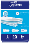 Tata 1mg Premium Underpads with 5 Layer Heavy Absorption, Super Soft & Breathable Fabric Large