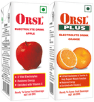 ORSL Plus Combo Pack of Vitamin C, Taurine & Electrolytes Drink Flavour Apple & Orange (200ml Each)