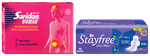 Combo Pack of Stayfree Dry-Max All Night Ultra-Dry Pads XXL (28) and Saridon Woman Tablet (5)