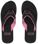 Doctor Extra Soft Ortho Care Orthopaedic Diabetic Pregnancy Comfort Flat Flipflops Slippers For Women Black Pink 8