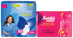 Combo pack of Stayfree Cottony Soft Cover Secure Sanitary Pads with Wings XL and Saridon Woman Tablet
