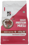 MuscleBlaze Fit High Protein Muesli 22 g Protein | Flavour Dark Chocolate & Cranberry