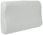 Sleepsia Cool Gel Contour Cervical Orthopedic Memory Foam Pillow for Neck and Shoulder Pain White