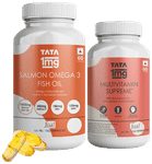 Combo Pack of Tata 1mg Salmon Omega 3 Fish Oil Capsule (60) & Tata 1mg Multivitamin Supreme, Zinc, Calcium and Vitamin D Capsule (60)