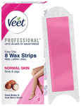 Veet Professional Waxing Strips Kit, 8 Strips for Normal Skin