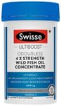 Swisse Ultiboost Odourless 4X Strength Wild Fish Oil | With 1800mg Omega 3 for Joints, Heart, Brain & Eyes | Capsule