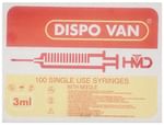 Dispovan Syringe 3ml with Needle 24G