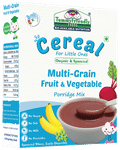TummyFriendly Foods Cereal Multi-Grain Fruit & Vegetable Certified 100% Organic Sprouted Ragi, Oats, Red Lentil, Banana Porridge Mix