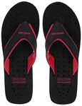 Doctor Extra Soft Ortho Care Orthopaedic Diabetic Pregnancy Comfort Flat Flipflops Slippers For Women Black Red 7
