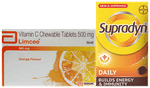 Combo Pack of Limcee Chewable Tablet Orange (15) & Supradyn Daily Multivitamin Tablets (15)