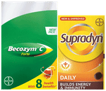 Combo Pack of Supradyn Daily Multivitamin Tablets (15) & Becozym C Forte with Biotin, Vitamin C & B Complex | Tablet (15)