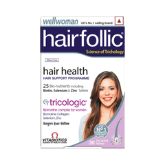Wellwoman Hairfollic Tablet with Collagen, Zinc & Selenium | For Hair Health | Gluten-Free