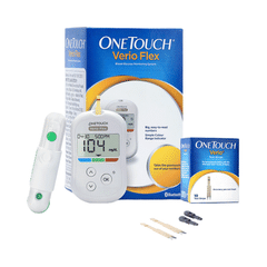 OneTouch Verio Flex Glucometer (Box of 10 Test strips Free)