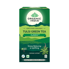 Organic India Tea for Immunity, Antioxidant Support & Stress Relief | Flavour Classic Green Tea
