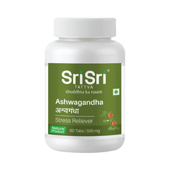 Sri Sri Tattva Ashwagandha 500mg Tablet | Acts as a Stress Reliever