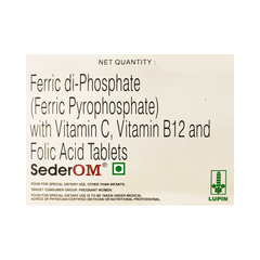 SederOM Tablet with Ferric Phosphate, Vitamin C & B12, Curcuma Longa & Folic Acid