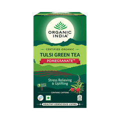 Organic India Tea for Immunity, Antioxidant Support & Stress Relief | Flavour Pomegranate Green Tea