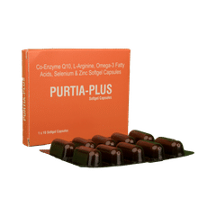 Purtia-Plus Soft Gelatin Capsule with Coenzyme Q10, L-Arginine, Selenium, Zinc & Omega-3 Fatty Acids