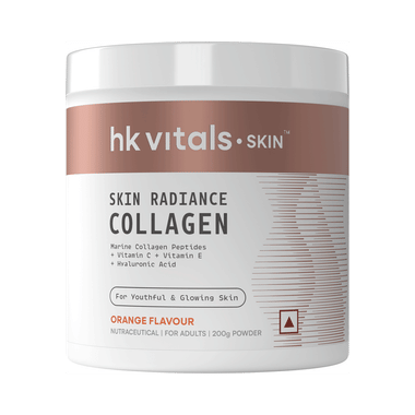 HK Vitals Skin Radiance Skin Collagen | Powder with Vitamin C, E & Biotin | Orange