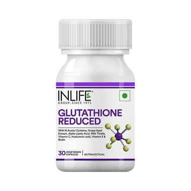 Inlife Glutathione Reduced With Vitamin C, Milk Thistle, Grape Seed Extract, Biotin | Veg Capsules For Skin & Antioxidant Benefits