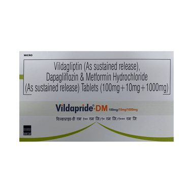 VILDApride DM 10mg/1000mg/100mg Tablet SR