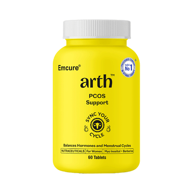 Arth PCOS Support Tablet | Supports Metabolic Health & Helps Manage PCOS | Myo-Inositol, D-Chiro Inositol, Berberine |