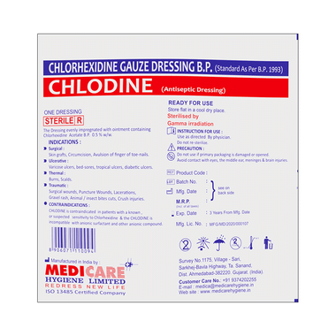 Medica Chlodine Chlorhexidine Gauze Dressing 10cm X 30cm