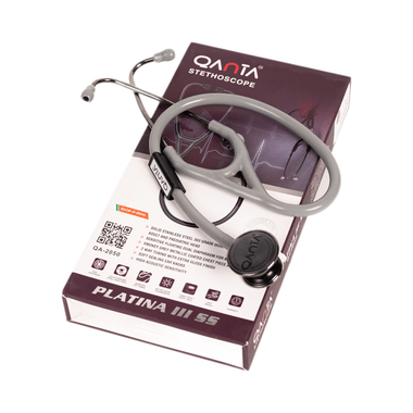 Qanta QA-2050 PLATINA III SS Smokey Grey Finish, Stainless Steel Stethoscope Grey