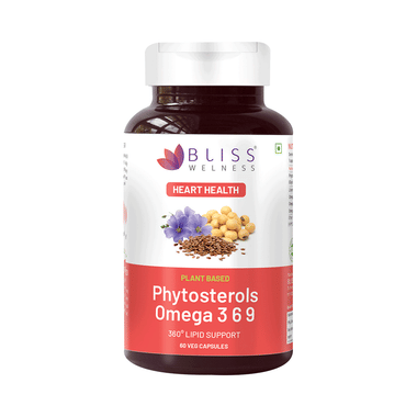 Bliss Welness Heart Health Phytosterols Omega 3 6 9 Veg Capsule Vegicap