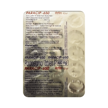 Paracip 650 Tablet