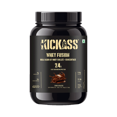 Kickass Whey Fusion Ideal Blend Of Whey Isolate + Concentrate Powder Choco Bliss