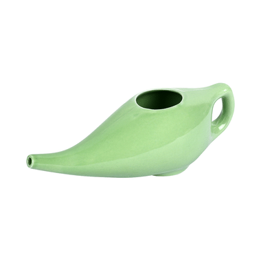 HealthAndYoga  Leak Proof Ceramic Neti Pot  Lime Green