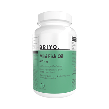 Briyo Fish Oil Mini 450mg Each Capsule Contains 71.39% Omega-3 320mg Supports Overall Health