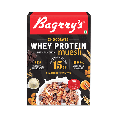 Bagrry's Chocolate Whey Protein With Almonds Muesli
