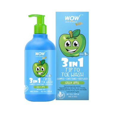 WOW Skin Science Kids 3 In 1 Tip To Toe Wash Green Apple