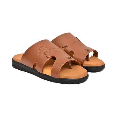 Edelie DSLP-56030 Men Doctor Orthopedic And Diabetic Sleeper Pair Of Slippers Tan 9