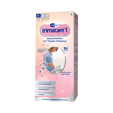 Trimacare 1 Prenatal Multivitamins With Omega 3 & L-Methylfolate Tablet For Brain Organ Development
