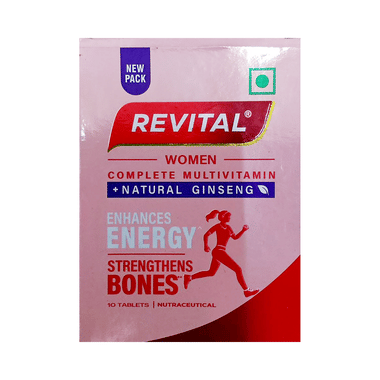 Revital Woman Tablet With Multivitamins, Calcium, Zinc & Natural Ginseng | For Daily Immunity, Strong Bones & Energy