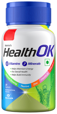 Health OK Multivitamin For Men with Vitamins, Minerals, Ginseng, Taurine & Zinc | For Energy & Immunity