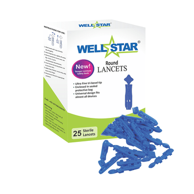 Wellstar Round Lancets Blue